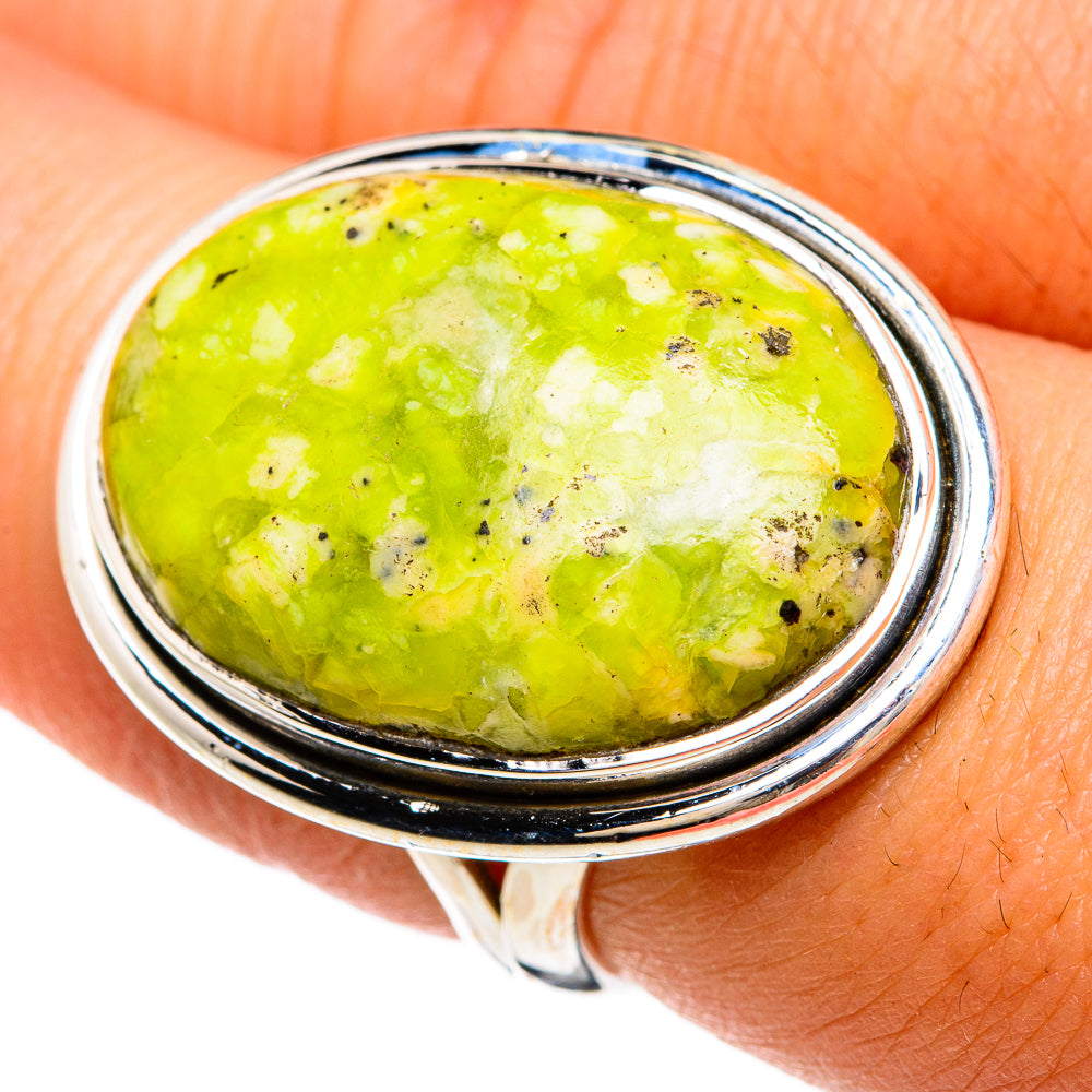 African Green Opal Rings handcrafted by Ana Silver Co - RING81696