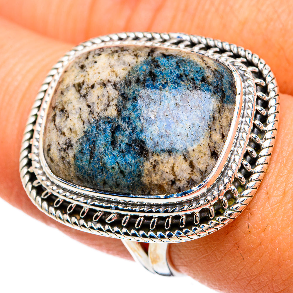 K2 Blue Azurite Rings handcrafted by Ana Silver Co - RING81701