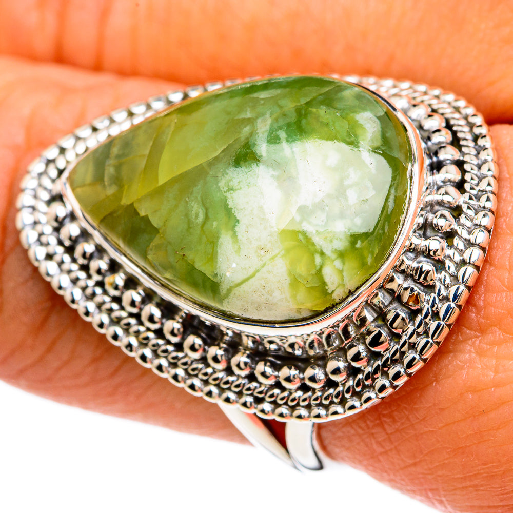 African Green Opal Rings handcrafted by Ana Silver Co - RING81706