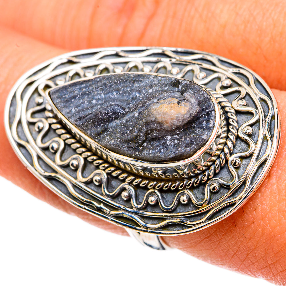Desert Druzy Rings handcrafted by Ana Silver Co - RING81733