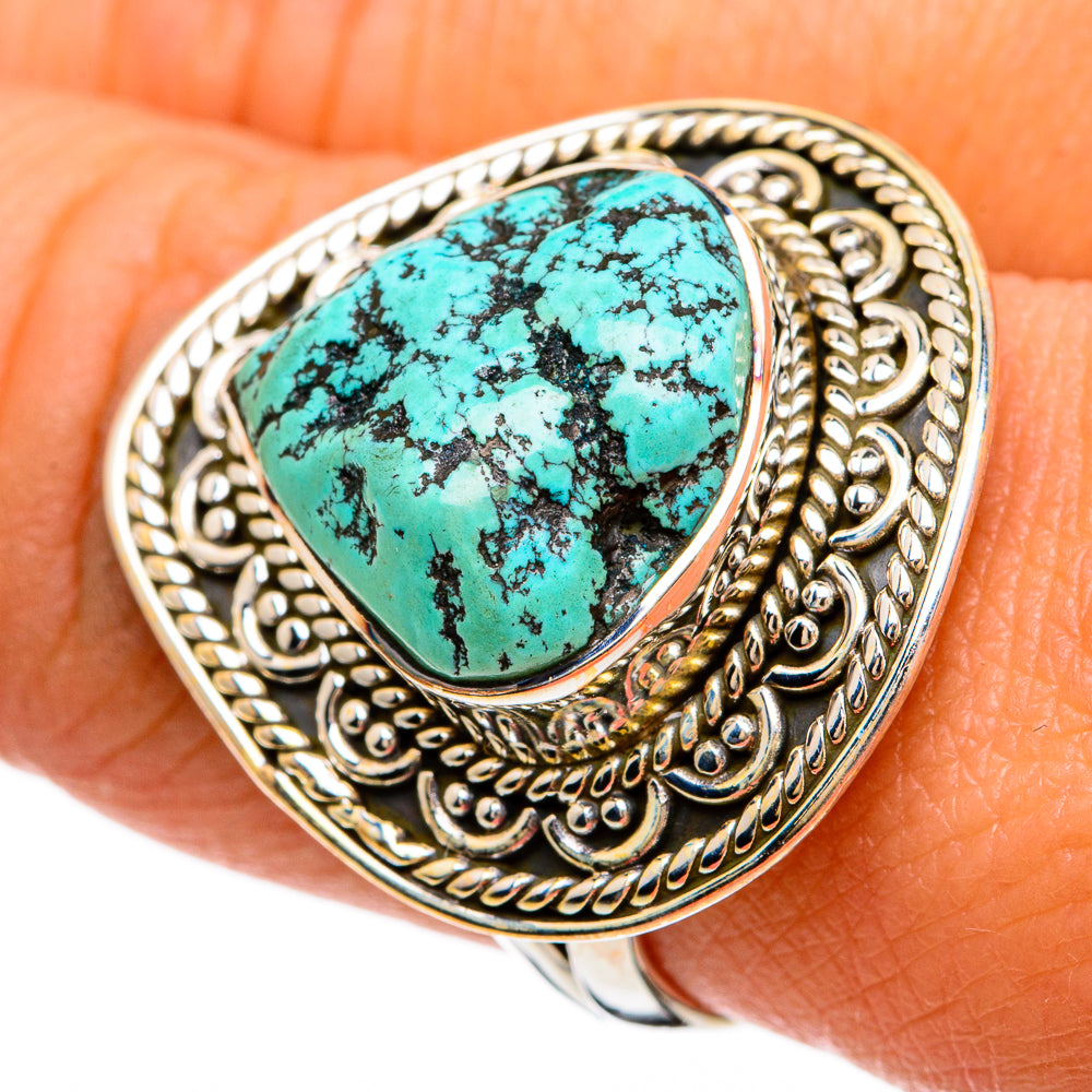 Tibetan Turquoise Rings handcrafted by Ana Silver Co - RING81736