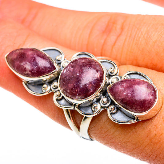 Lepidolite Rings handcrafted by Ana Silver Co - RING81751