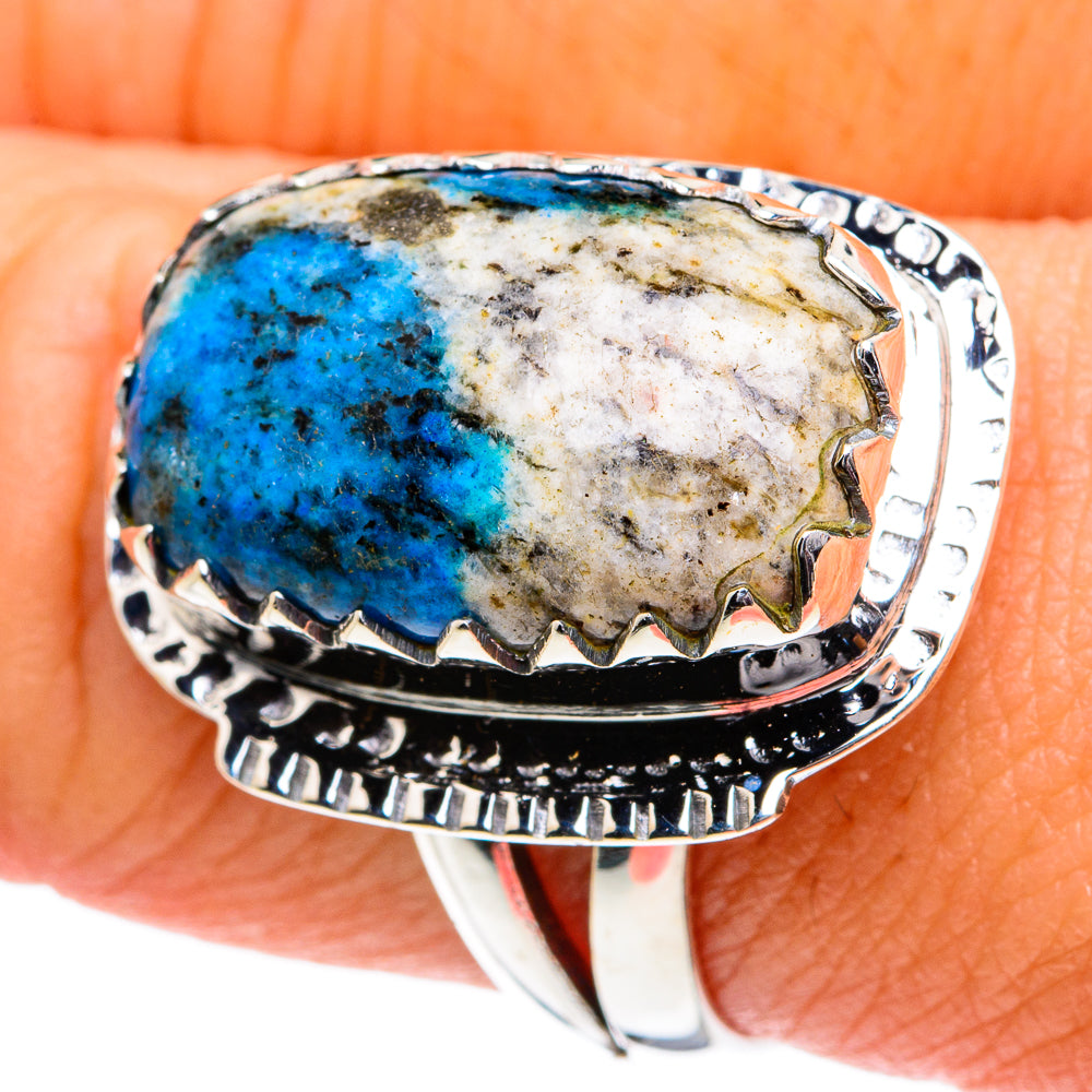 K2 Blue Azurite Rings handcrafted by Ana Silver Co - RING81773