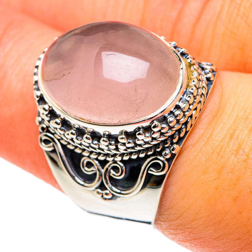 Rose Quartz Rings handcrafted by Ana Silver Co - RING81787