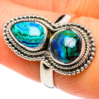Malachite In Chrysocolla Rings handcrafted by Ana Silver Co - RING81800