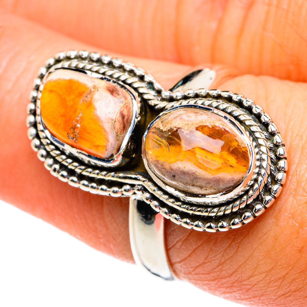 Mexican Fire Opal Rings handcrafted by Ana Silver Co - RING81801