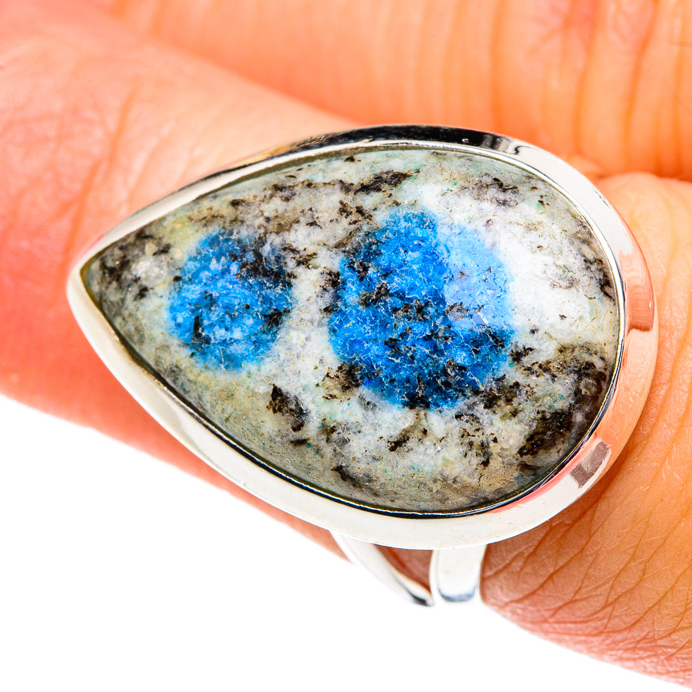 K2 Blue Azurite Rings handcrafted by Ana Silver Co - RING81807