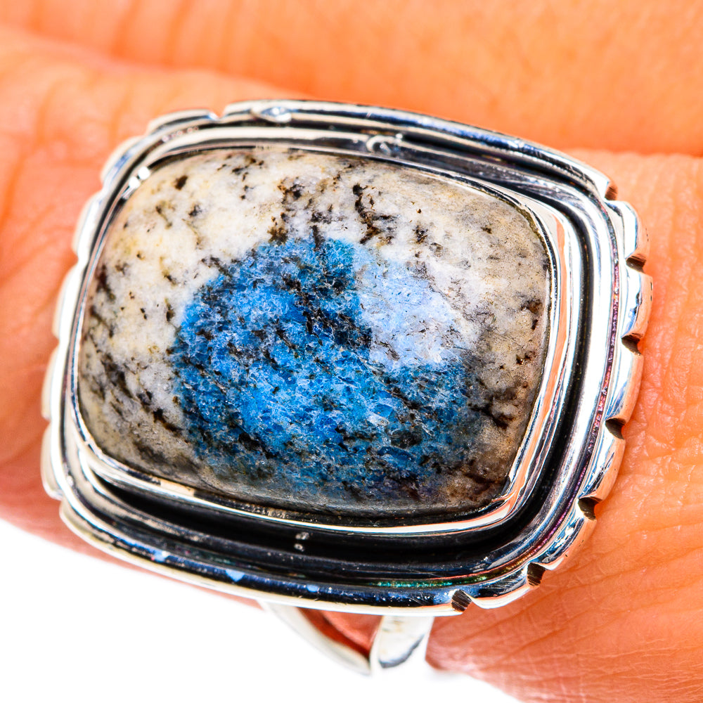 K2 Blue Azurite Rings handcrafted by Ana Silver Co - RING81811