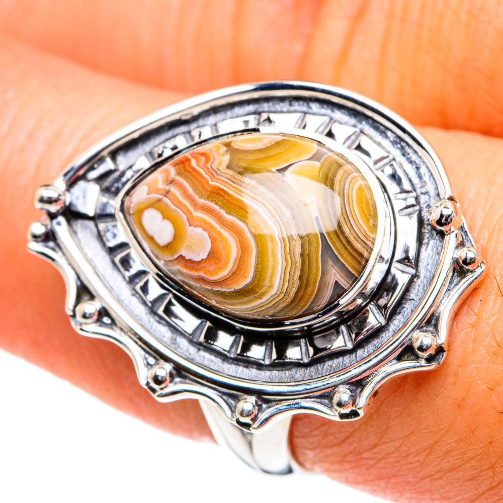 Laguna Lace Agate Rings handcrafted by Ana Silver Co - RING81822