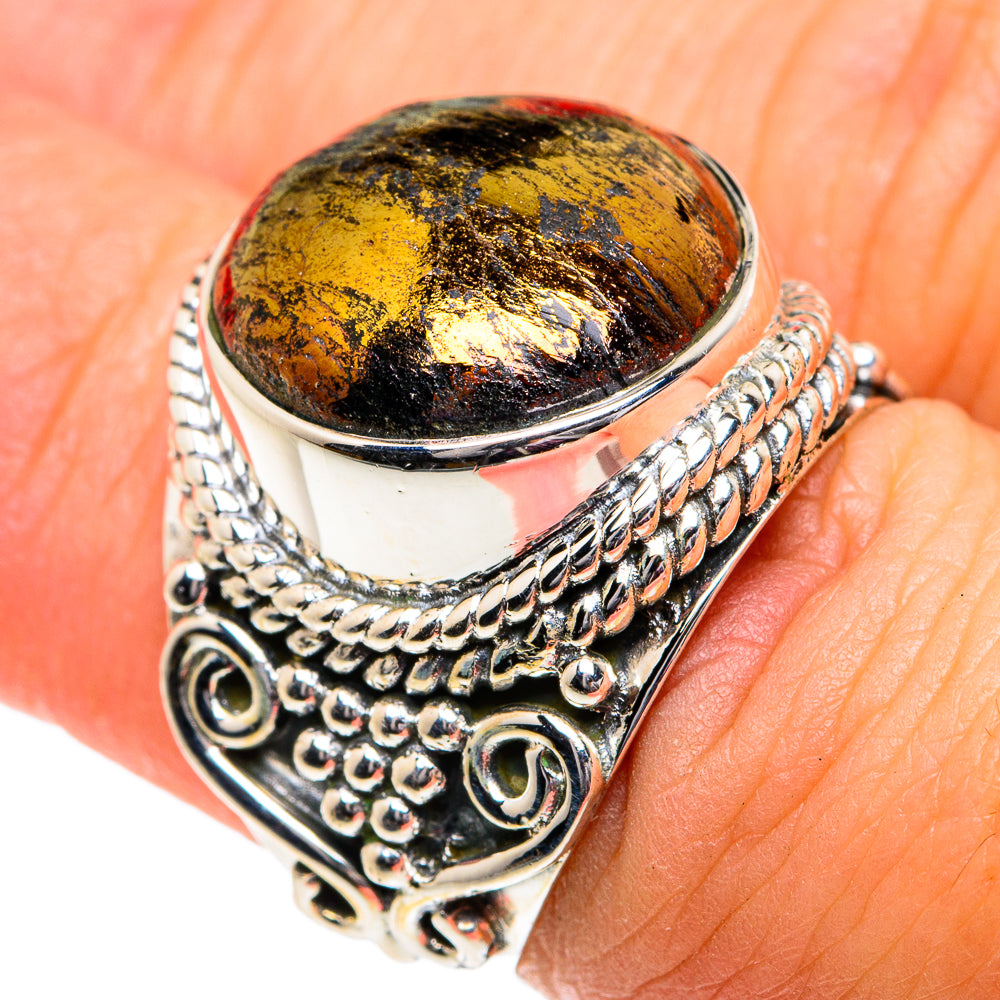 Pyrite Agate Rings handcrafted by Ana Silver Co - RING81831