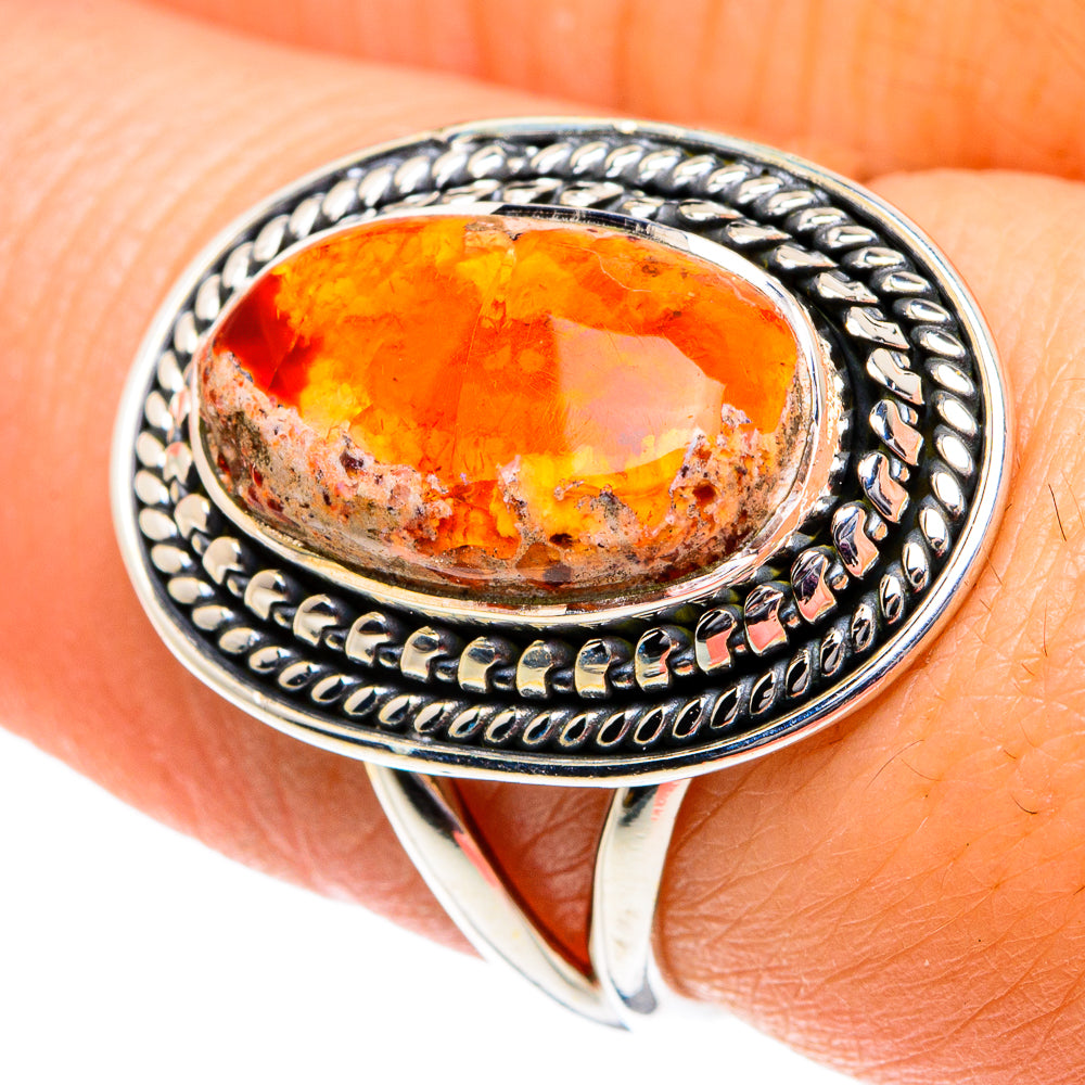 Mexican Fire Opal Rings handcrafted by Ana Silver Co - RING81839