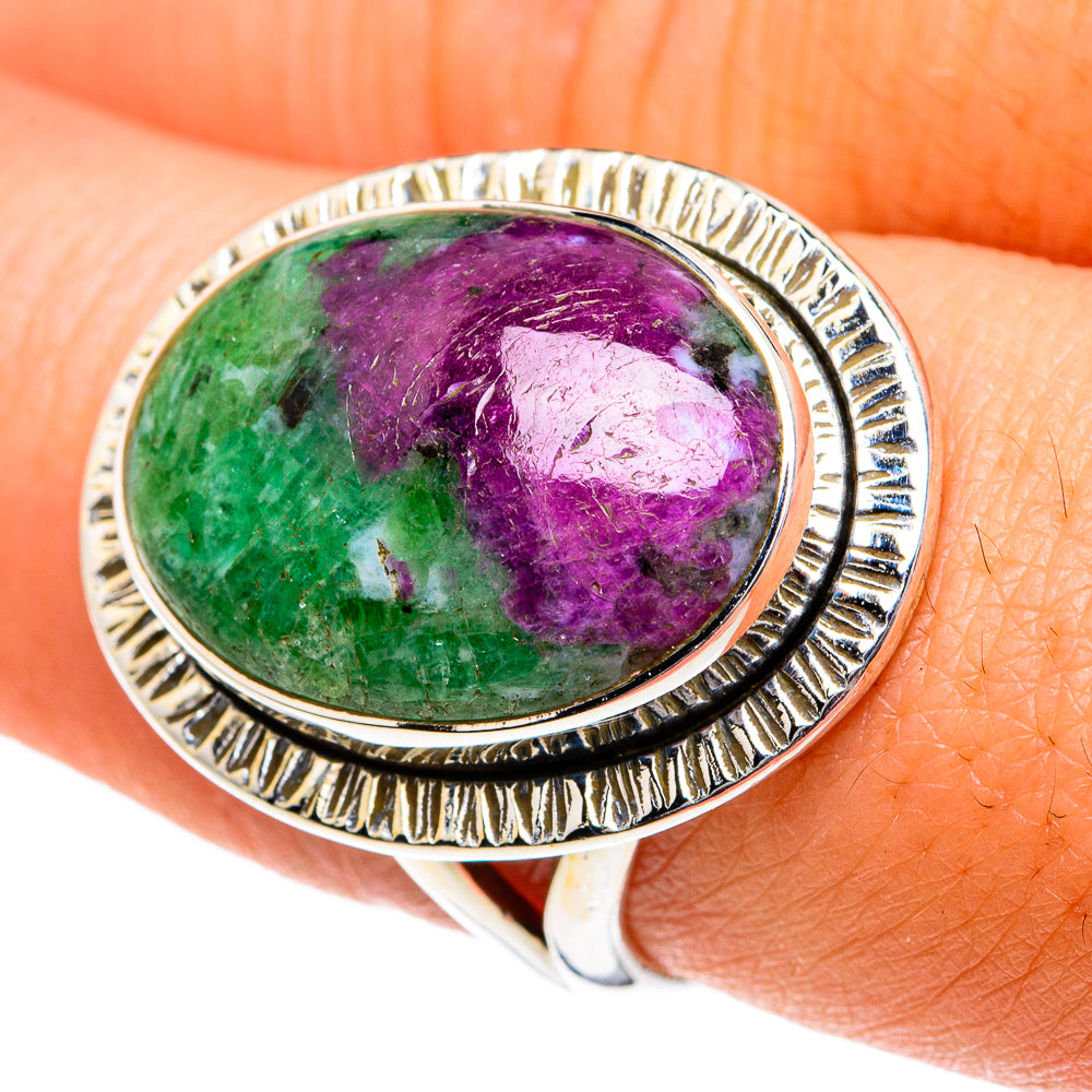 Ruby Zoisite Rings handcrafted by Ana Silver Co - RING81851
