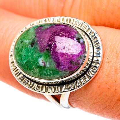 Ruby Zoisite Rings handcrafted by Ana Silver Co - RING81851