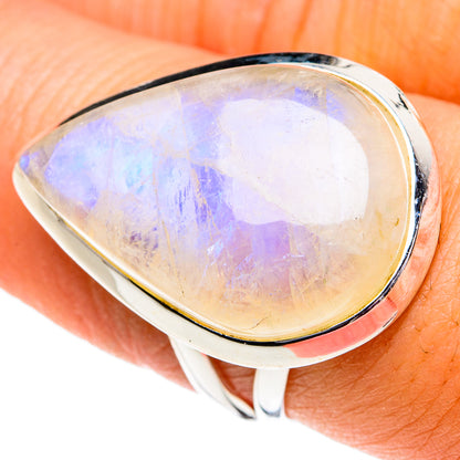 Rainbow Moonstone Rings handcrafted by Ana Silver Co - RING81873