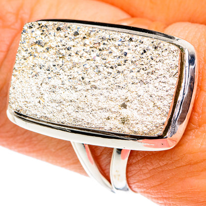 Spectro Pyrite Druzy Rings handcrafted by Ana Silver Co - RING81902