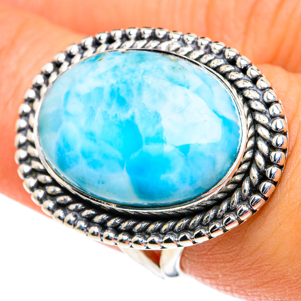 Larimar Rings handcrafted by Ana Silver Co - RING81912