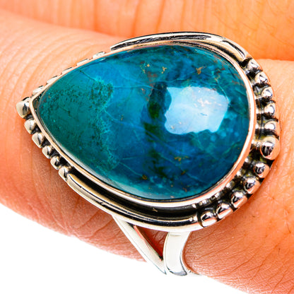 Chrysocolla Rings handcrafted by Ana Silver Co - RING81913
