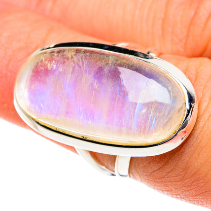 Rainbow Moonstone Rings handcrafted by Ana Silver Co - RING81937