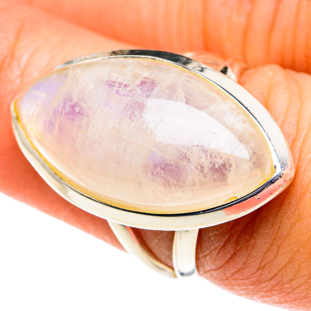 Rainbow Moonstone Rings handcrafted by Ana Silver Co - RING81938