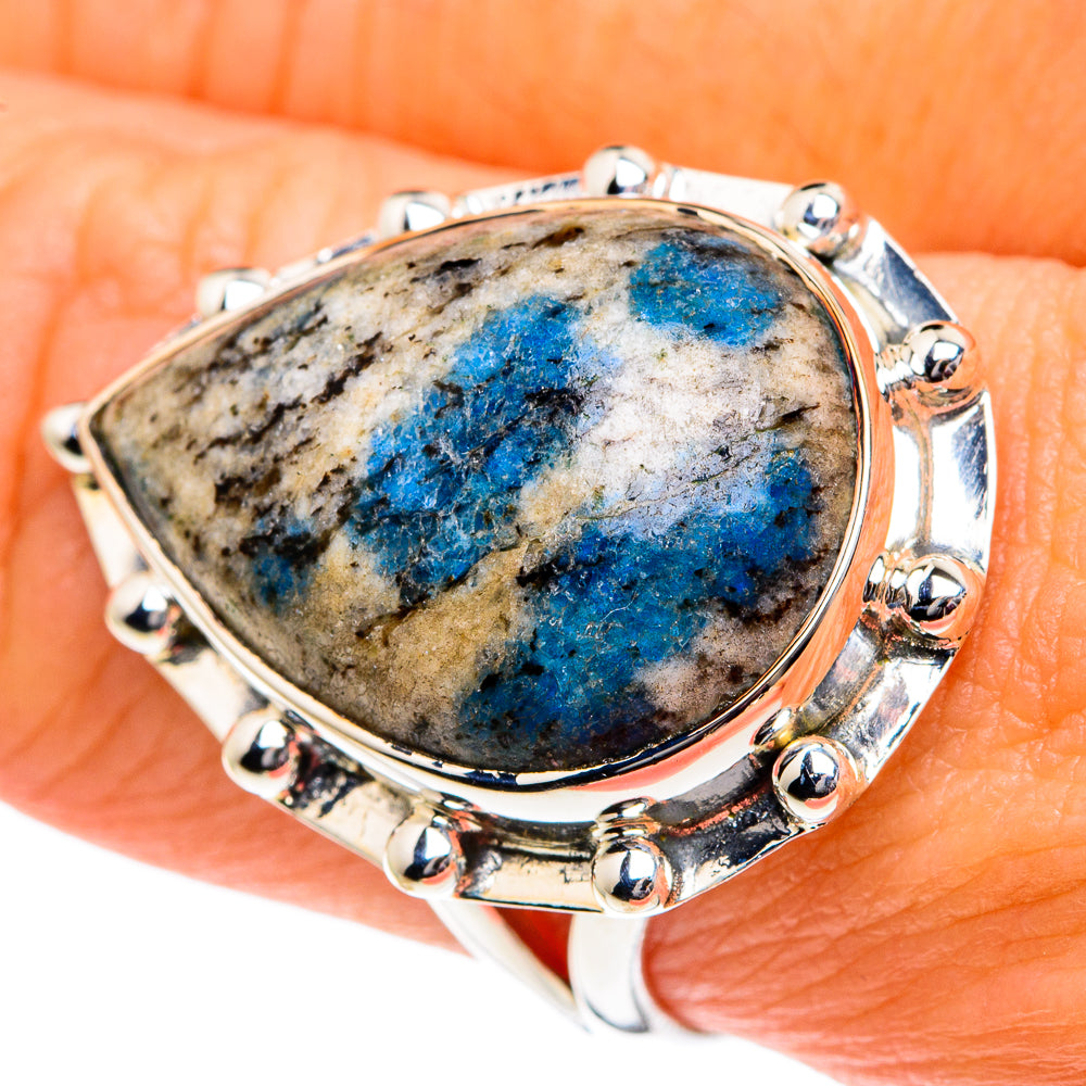 K2 Blue Azurite Rings handcrafted by Ana Silver Co - RING81951