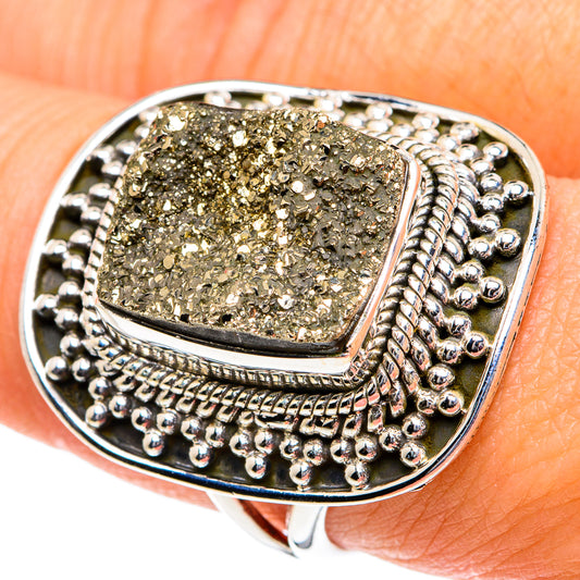 Pyrite Druzy Rings handcrafted by Ana Silver Co - RING81969