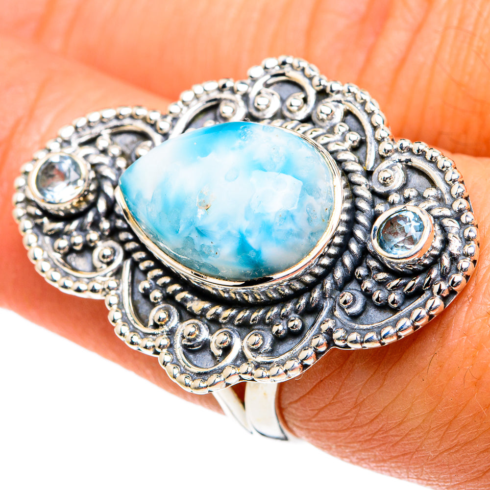 Larimar Rings handcrafted by Ana Silver Co - RING81992