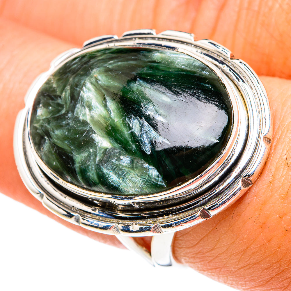 Seraphinite Rings handcrafted by Ana Silver Co - RING82003