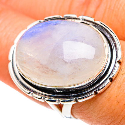 Rainbow Moonstone Rings handcrafted by Ana Silver Co - RING82021