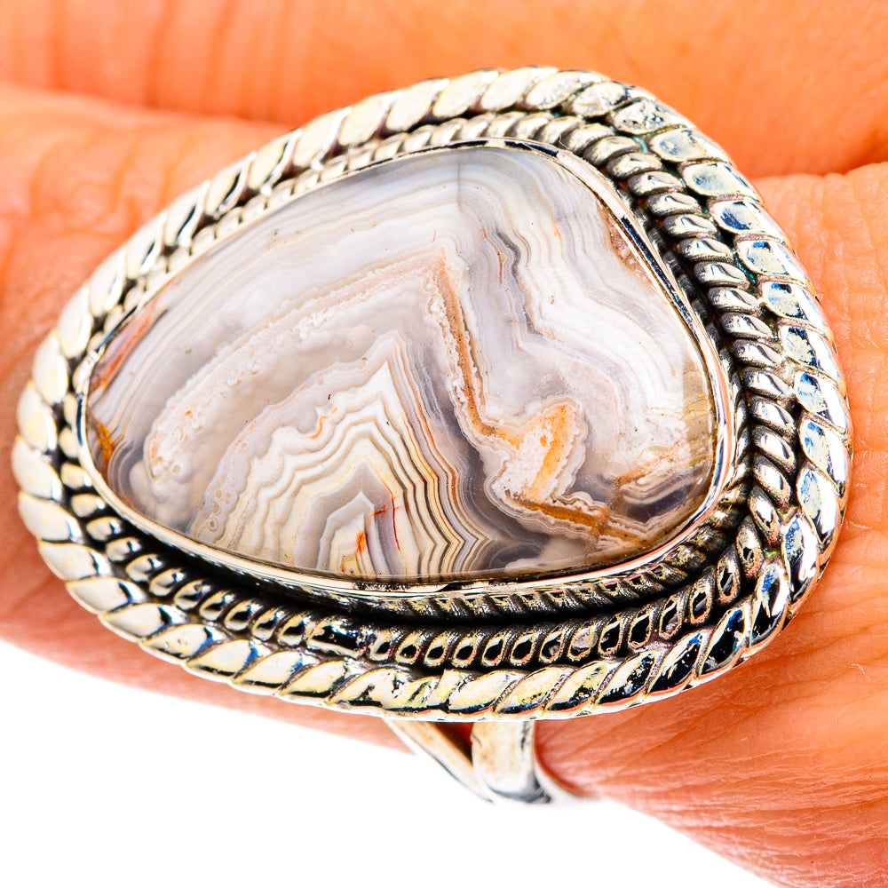 Laguna Lace Agate Rings handcrafted by Ana Silver Co - RING82026