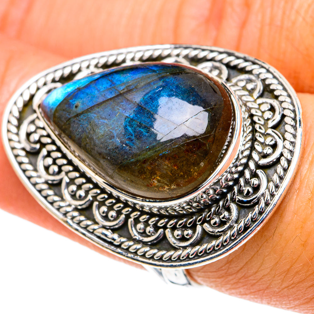 Labradorite Rings handcrafted by Ana Silver Co - RING82031