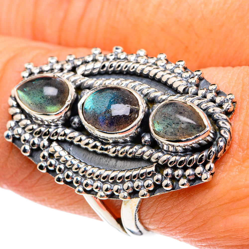 Labradorite Rings handcrafted by Ana Silver Co - RING82037