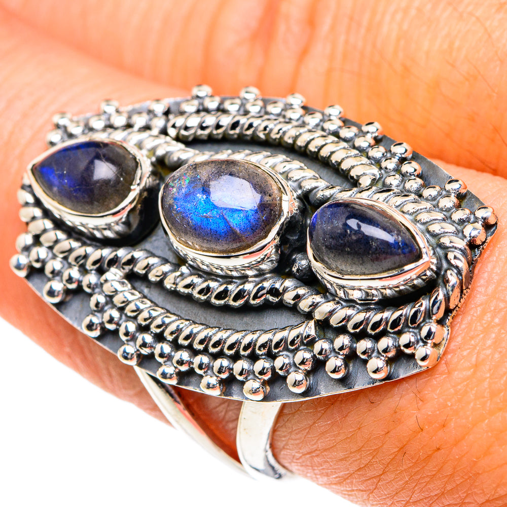Labradorite Rings handcrafted by Ana Silver Co - RING82054