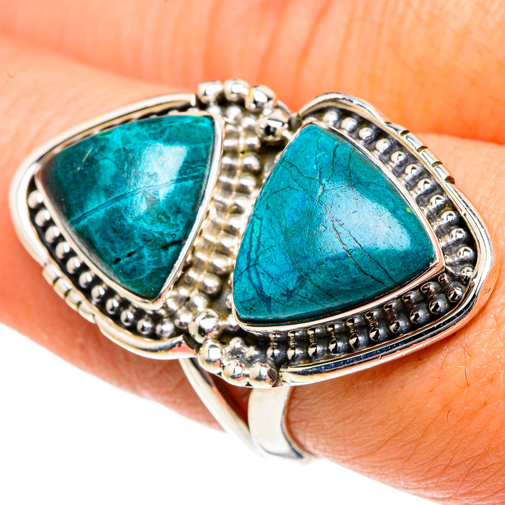 Chrysocolla Rings handcrafted by Ana Silver Co - RING82056