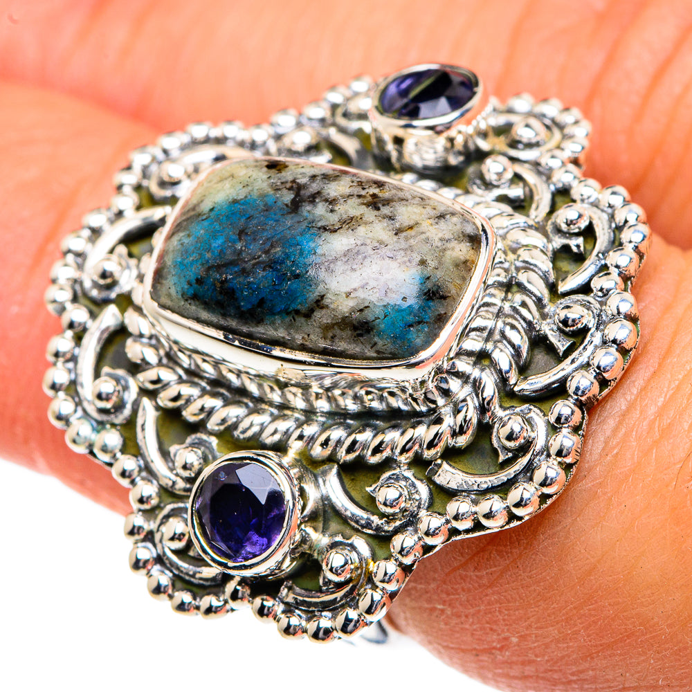 K2 Blue Azurite Rings handcrafted by Ana Silver Co - RING82059
