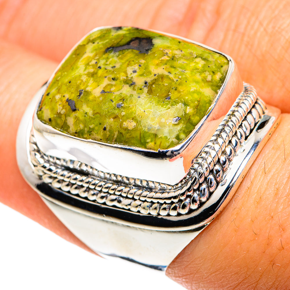 African Green Opal Rings handcrafted by Ana Silver Co - RING82066