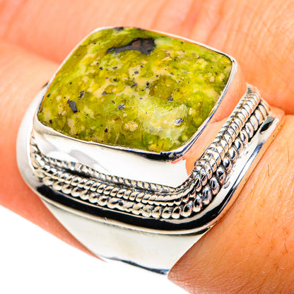 African Green Opal Rings handcrafted by Ana Silver Co - RING82066