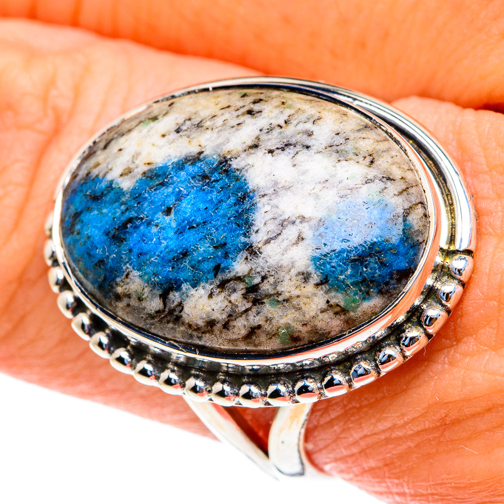 K2 Blue Azurite Rings handcrafted by Ana Silver Co - RING82069