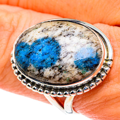 K2 Blue Azurite Rings handcrafted by Ana Silver Co - RING82069
