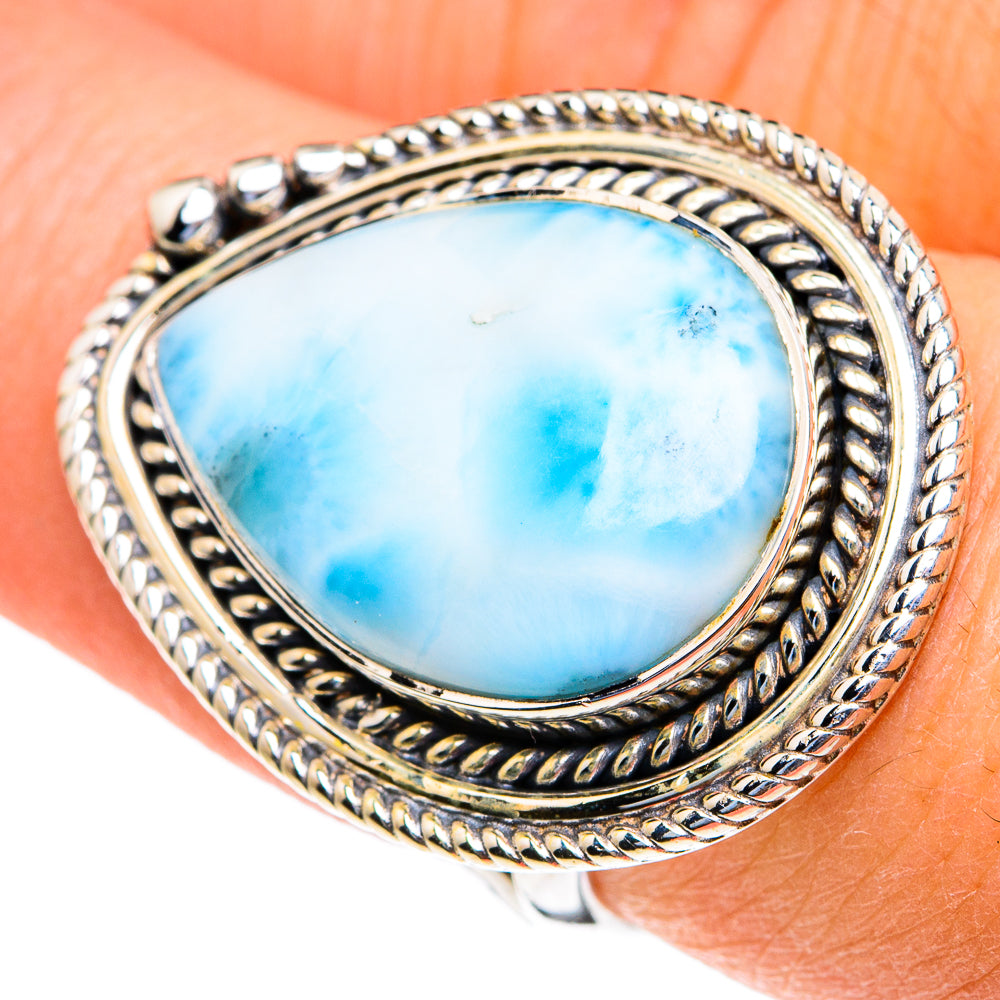Larimar Rings handcrafted by Ana Silver Co - RING82075