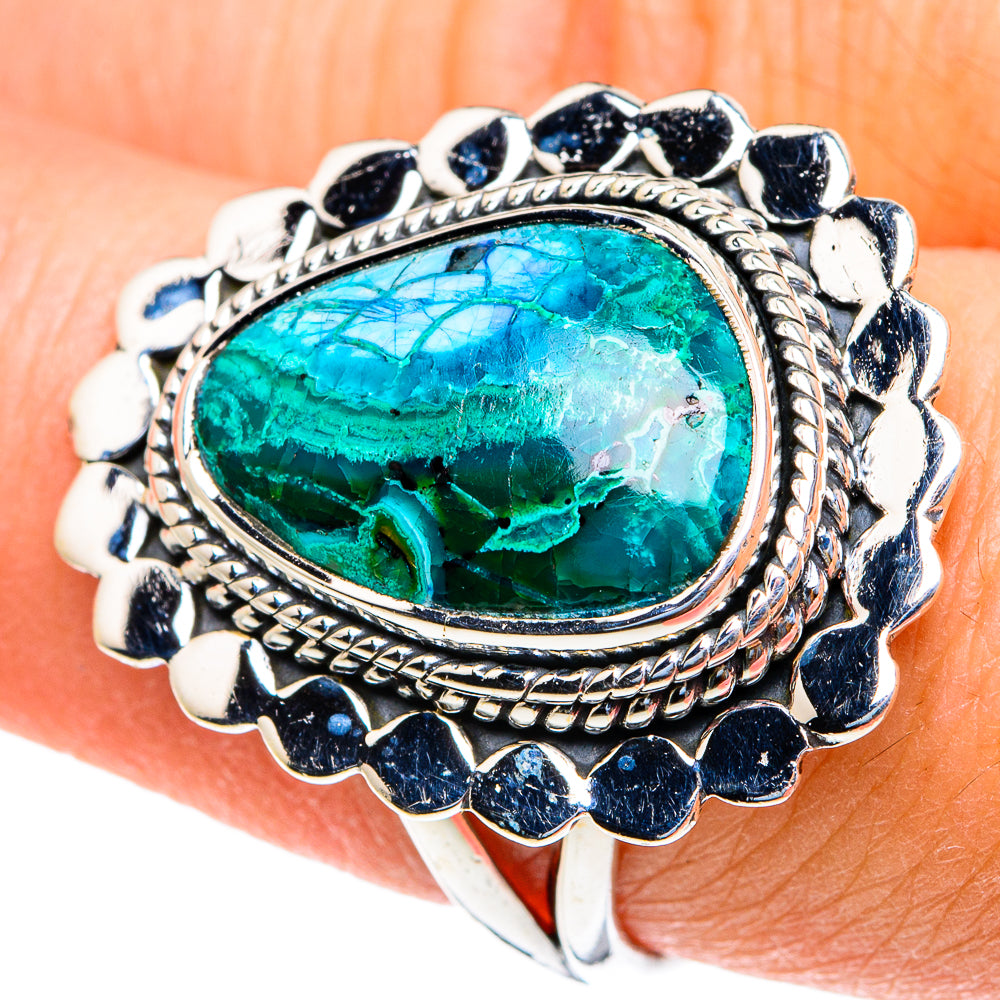 Chrysocolla Rings handcrafted by Ana Silver Co - RING82078