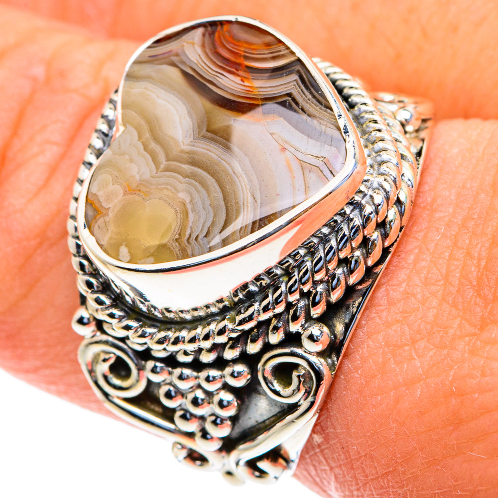 Laguna Lace Agate Rings handcrafted by Ana Silver Co - RING82081