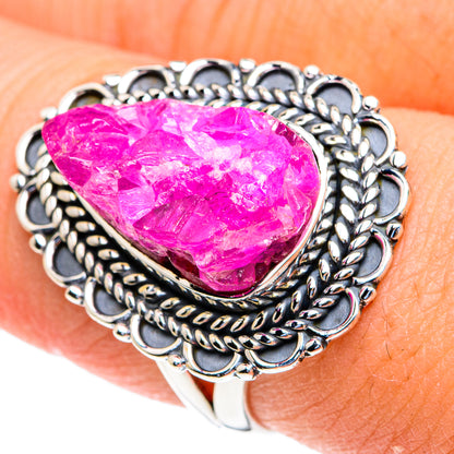 Pink Agate Druzy Rings handcrafted by Ana Silver Co - RING82087