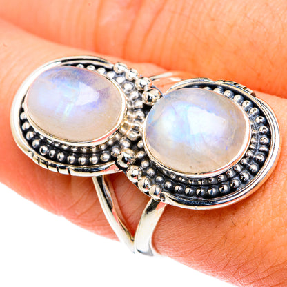Rainbow Moonstone Rings handcrafted by Ana Silver Co - RING82095