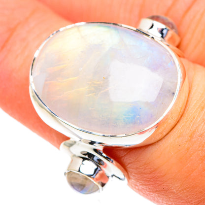 Rainbow Moonstone Rings handcrafted by Ana Silver Co - RING82097