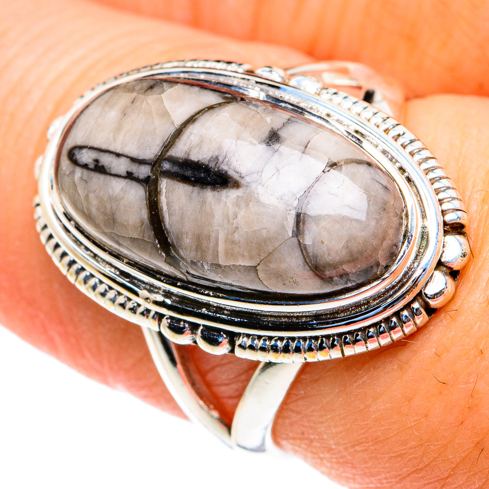 Orthoceras Fossil Rings handcrafted by Ana Silver Co - RING82105