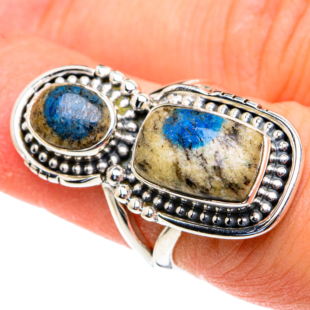 K2 Blue Azurite Rings handcrafted by Ana Silver Co - RING82115