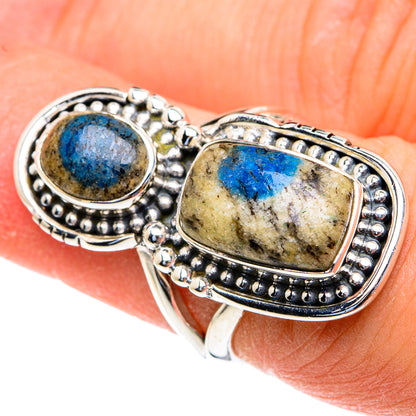 K2 Blue Azurite Rings handcrafted by Ana Silver Co - RING82115