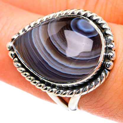 Botswana Agate Rings handcrafted by Ana Silver Co - RING82125