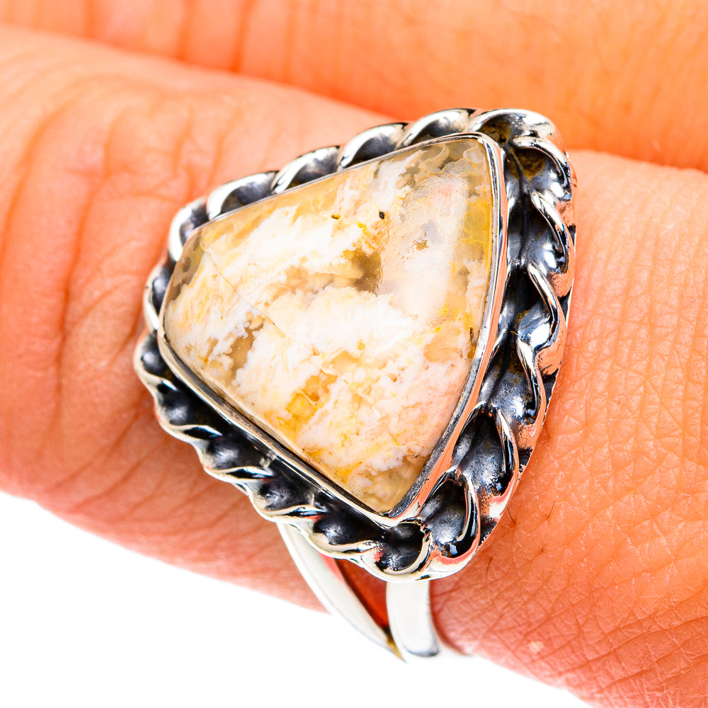 Plume Agate Rings handcrafted by Ana Silver Co - RING82127