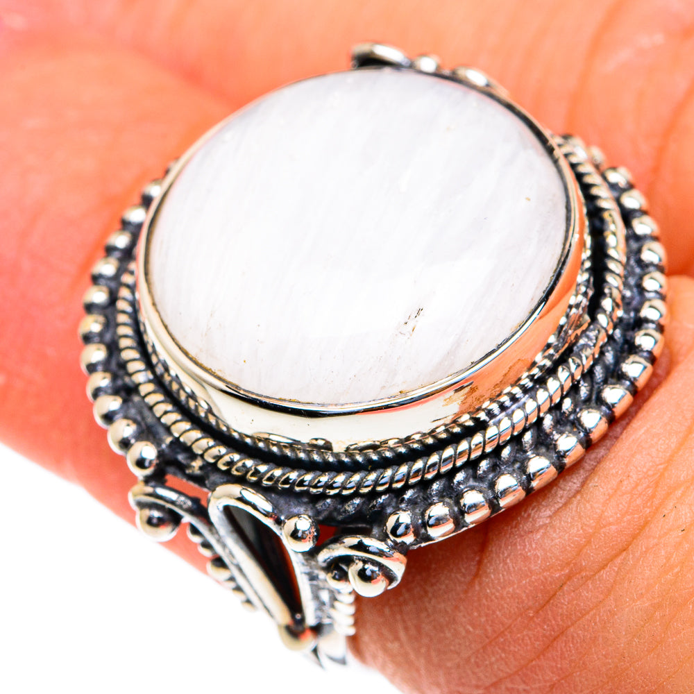 Rainbow Moonstone Rings handcrafted by Ana Silver Co - RING82138